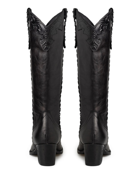 Bota Negra Vaquera Grabada 20162